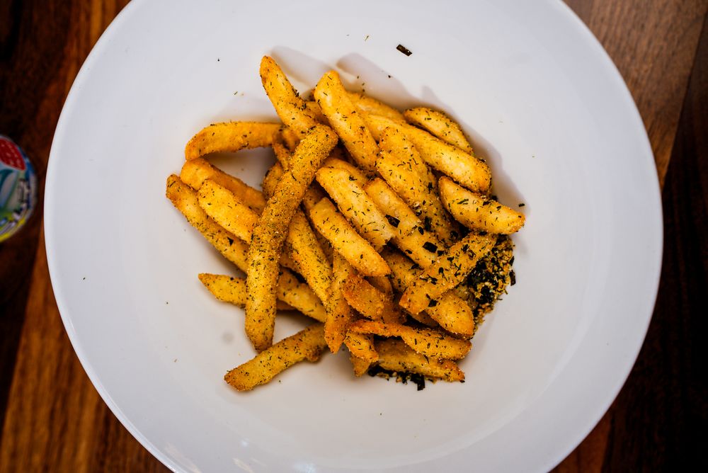 Shake shake fries with furikake seasoning